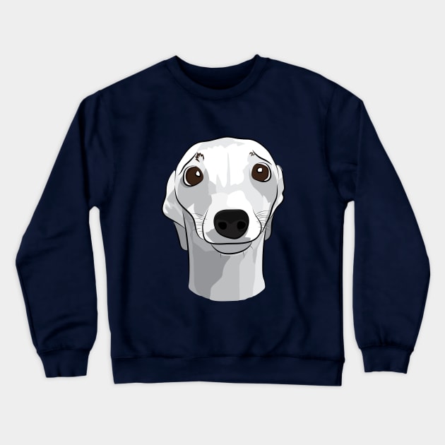 White Greyhound Crewneck Sweatshirt by Craftee Designs